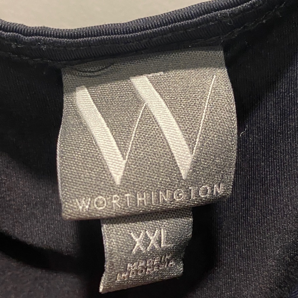 Worthington Black Smoothing Tank V Neck Sleeveless Stretch Layering Top XXL - Picture 2 of 3